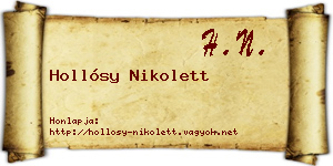Hollósy Nikolett névjegykártya